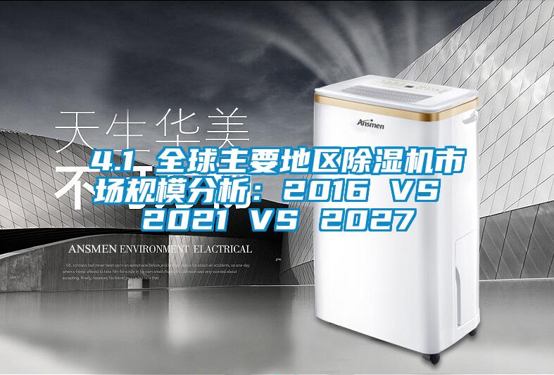 4.1 全球主要地區(qū)除濕機(jī)市場(chǎng)規(guī)模分析：2016 VS 2021 VS 2027