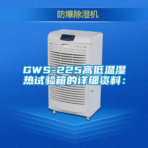 GWS-225高低溫濕熱試驗箱的詳細資料：