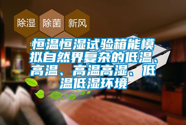 恒溫恒濕試驗箱能模擬自然界復(fù)雜的低溫、高溫、高溫高濕、低溫低濕環(huán)境